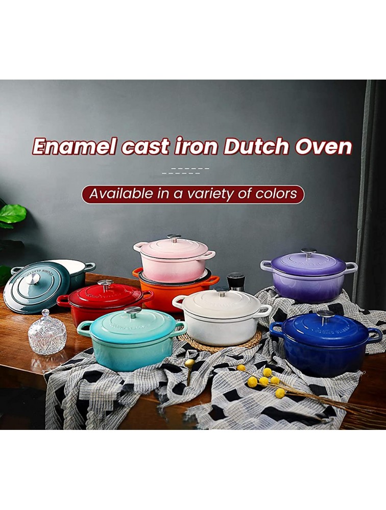 EDGING CASTING Enameled Cast Iron Covered 5.5 Quart Dutch Oven with Dual Handle Pink - BT2L850I5