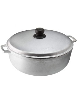 IMUSA USA GAU-80506W 6.9Qt Traditional Colombian Caldero Dutch Oven for Cooking and Serving Silver - B9ZURY747