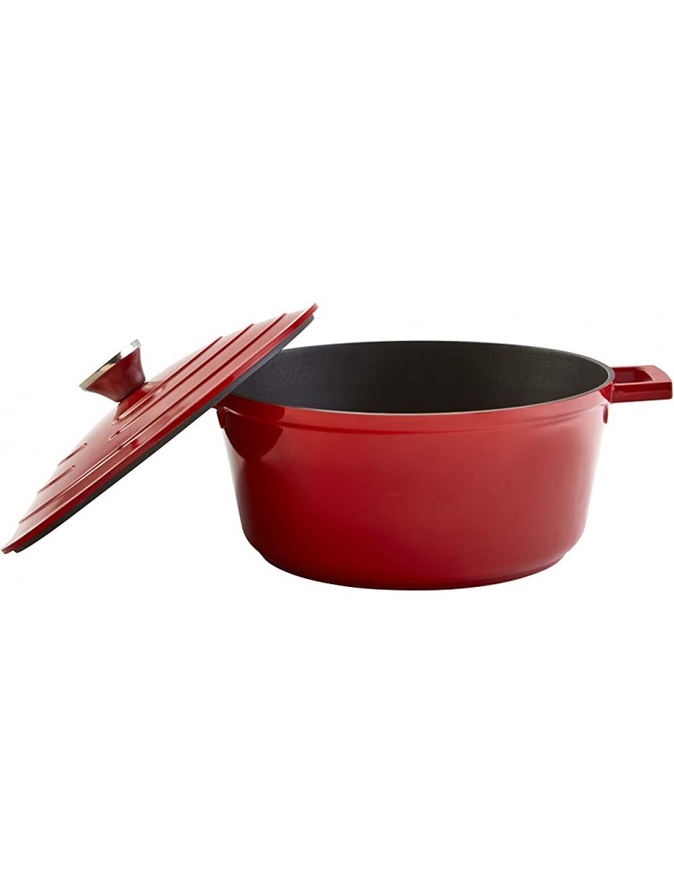 IMUSA USA Red 5 Quart Cast Aluminum Dutch Oven With Stainless Steel Knob - BA9ZDB3UH