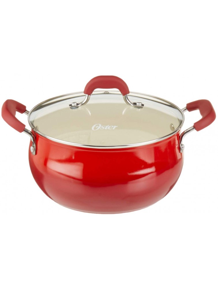 Oster Corbett Forged Aluminum Dutch Oven with Ceramic Non-Stick-Induction Base-Soft Touch Bakelite Handle 5.4 Qt Gradient Red - B1SM6L6YU
