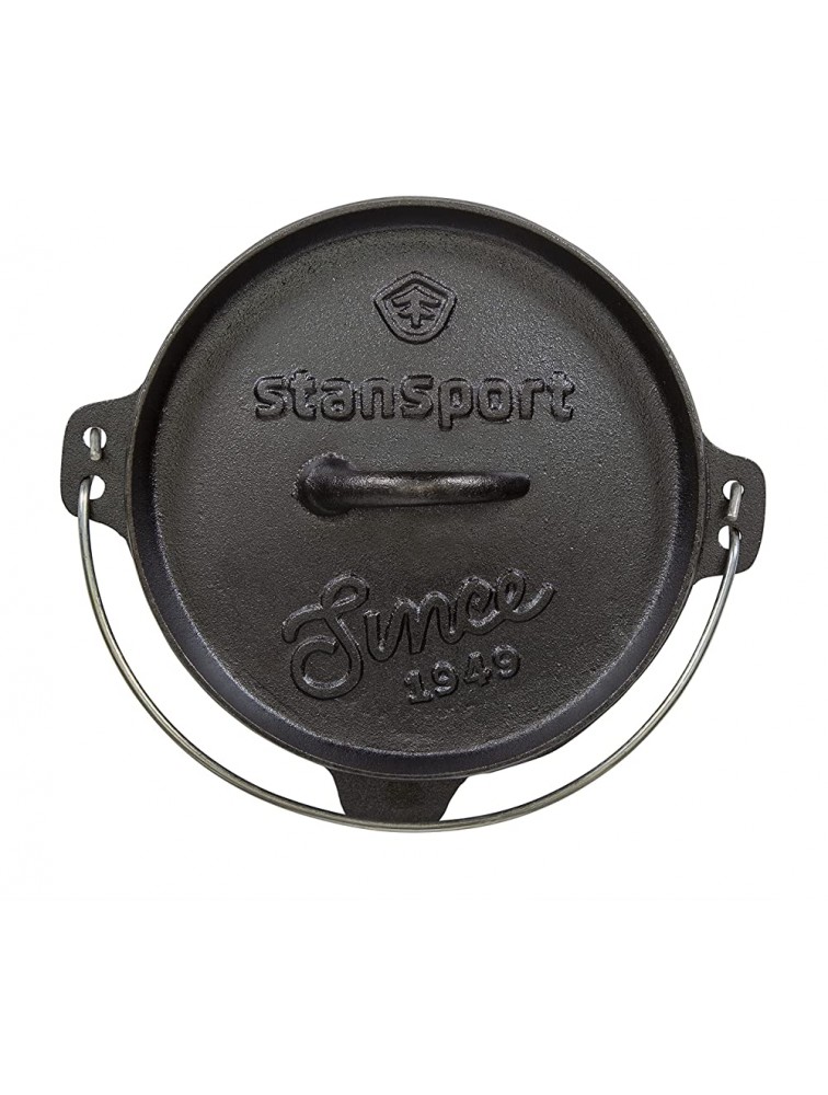 Stansport 16019-20 Pre-Seasoned Cast Iron Dutch Oven 2 Qt Without Legs - BYULS8DON