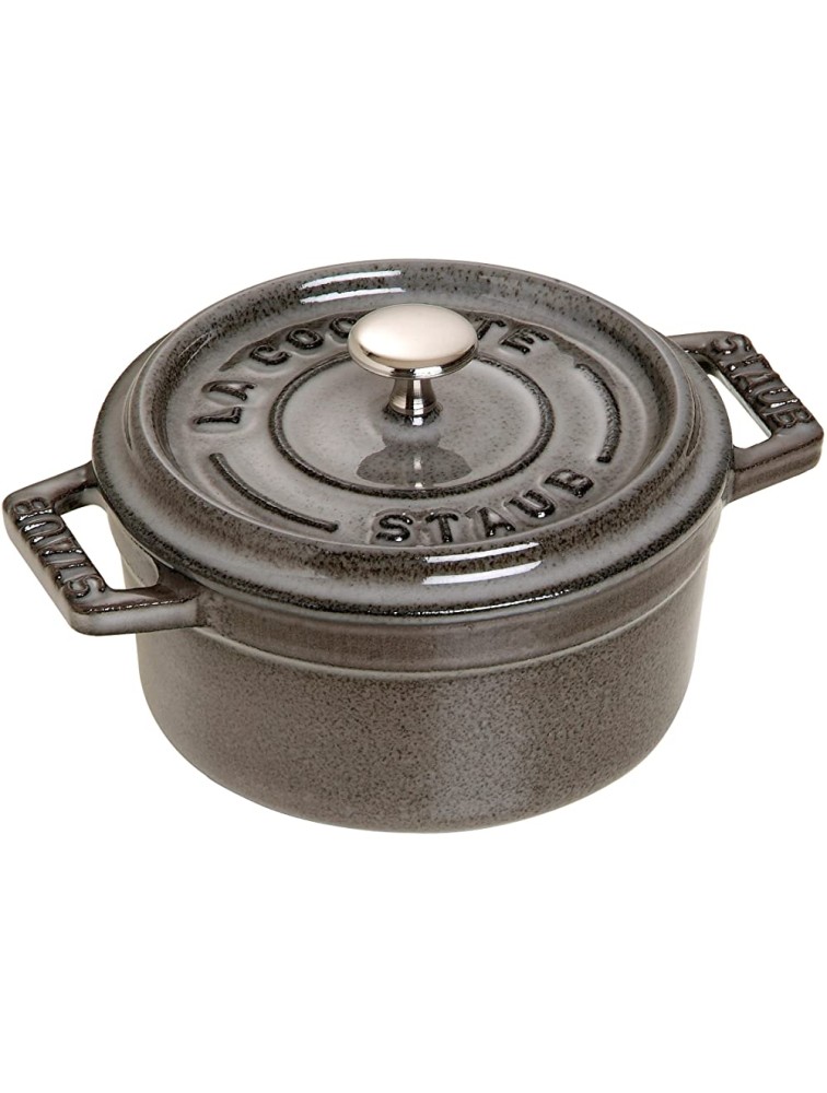 Staub 1101025 Mini Round Cocotte Pot 10 cm Matt Black Grey - BC9JJRC4J