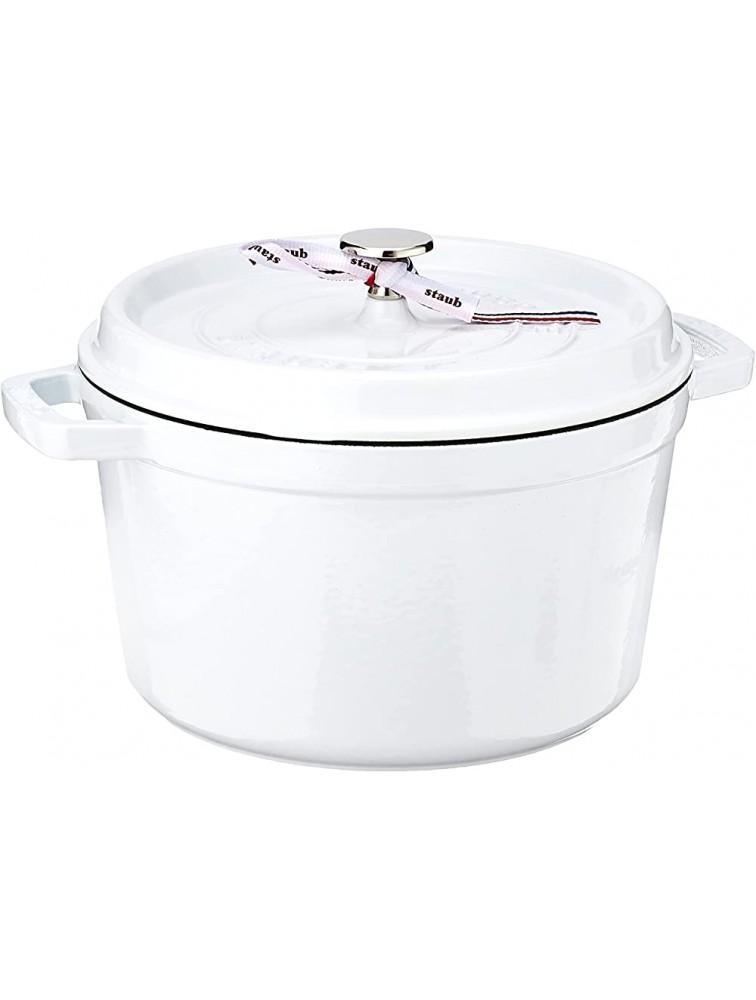 Staub Cast Iron 5-qt Tall Cocotte White Made in France - BNPLCLHGO