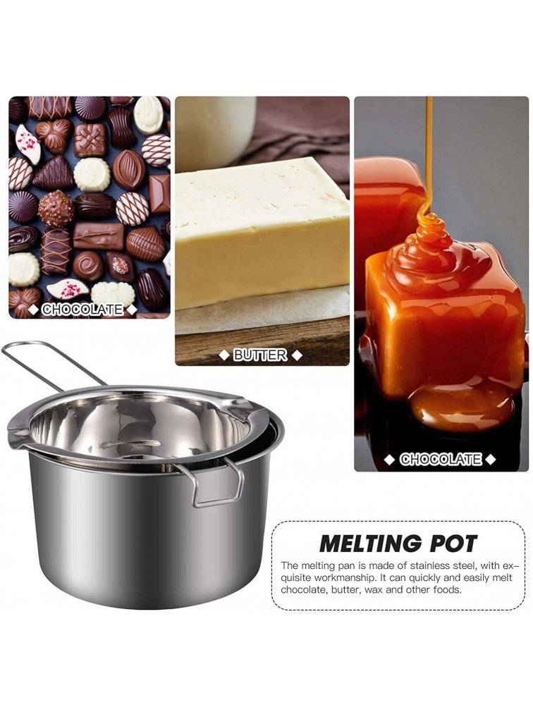 1 Set Melting Pot Stainless Steel Double Boiler Pot for Melting Chocolate Wax Candy Candle Making 400ml - BDXCIQIL4