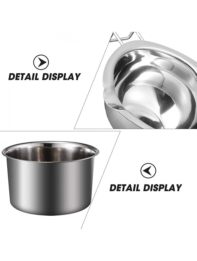 1 Set Melting Pot Stainless Steel Double Boiler Pot for Melting Chocolate Wax Candy Candle Making 400ml - BK8U7WTSM