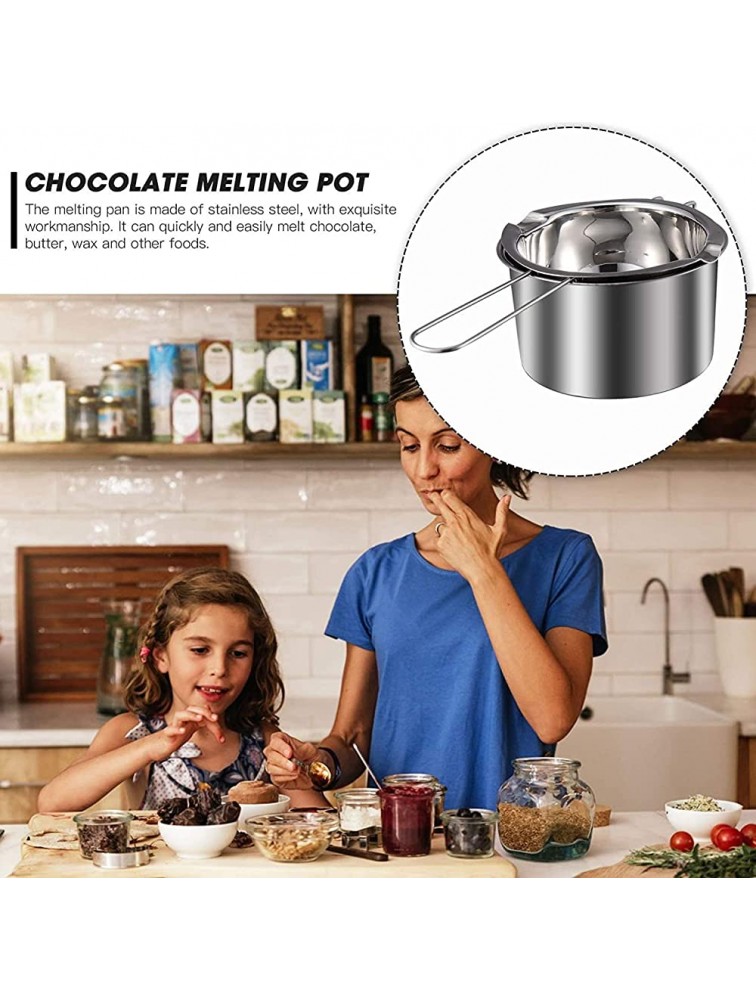 1 Set Melting Pot Stainless Steel Double Boiler Pot for Melting Chocolate Wax Candy Candle Making 400ml - BK8U7WTSM