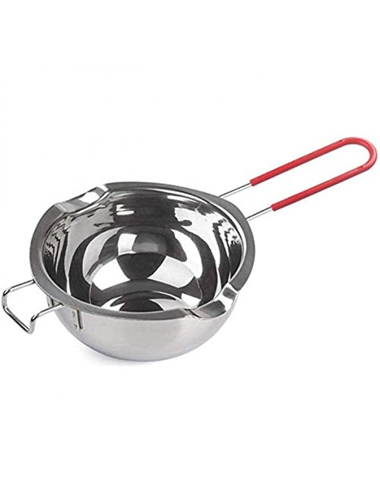 600ML Stainless Steel Double Boiler Pot with Heat Resistant Handle for Melting Chocolate Candy and Candle Making - B9BMC4U44