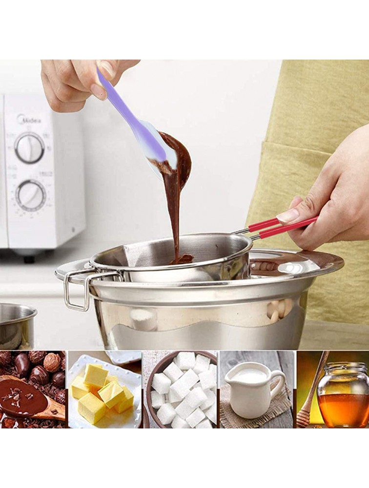 Aslanka 18 8 Stainless Steel Universal Melting Pot Heat-resistant Handle Candle Making kit with Silicone Spatula Use for Melted Butter Chocolate cheese caramel-14oz - BGUIP2UL1