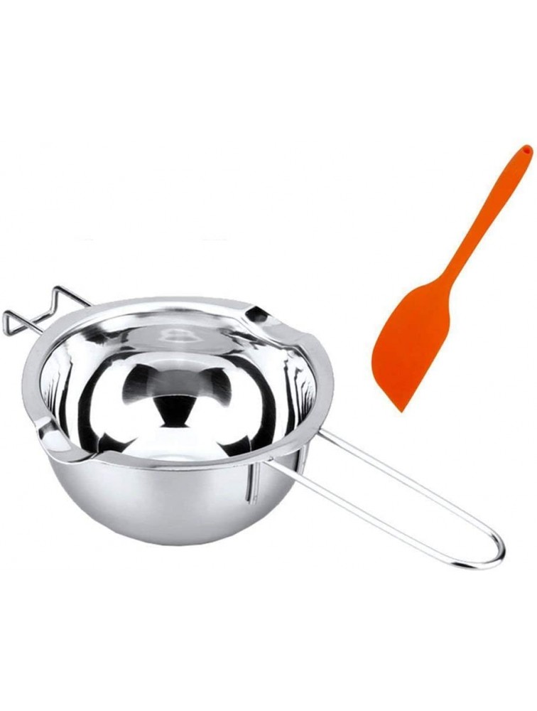BEMINH Universal Double Boiler Baking Tool Melting Pot with Silicone Spatula 18 8 Stainless Steel Universal Insert Pan 2 Pour Spouts Heat-resistant Long Handle For Butter Chocolate Cheese Caramel - BNOC8AK04