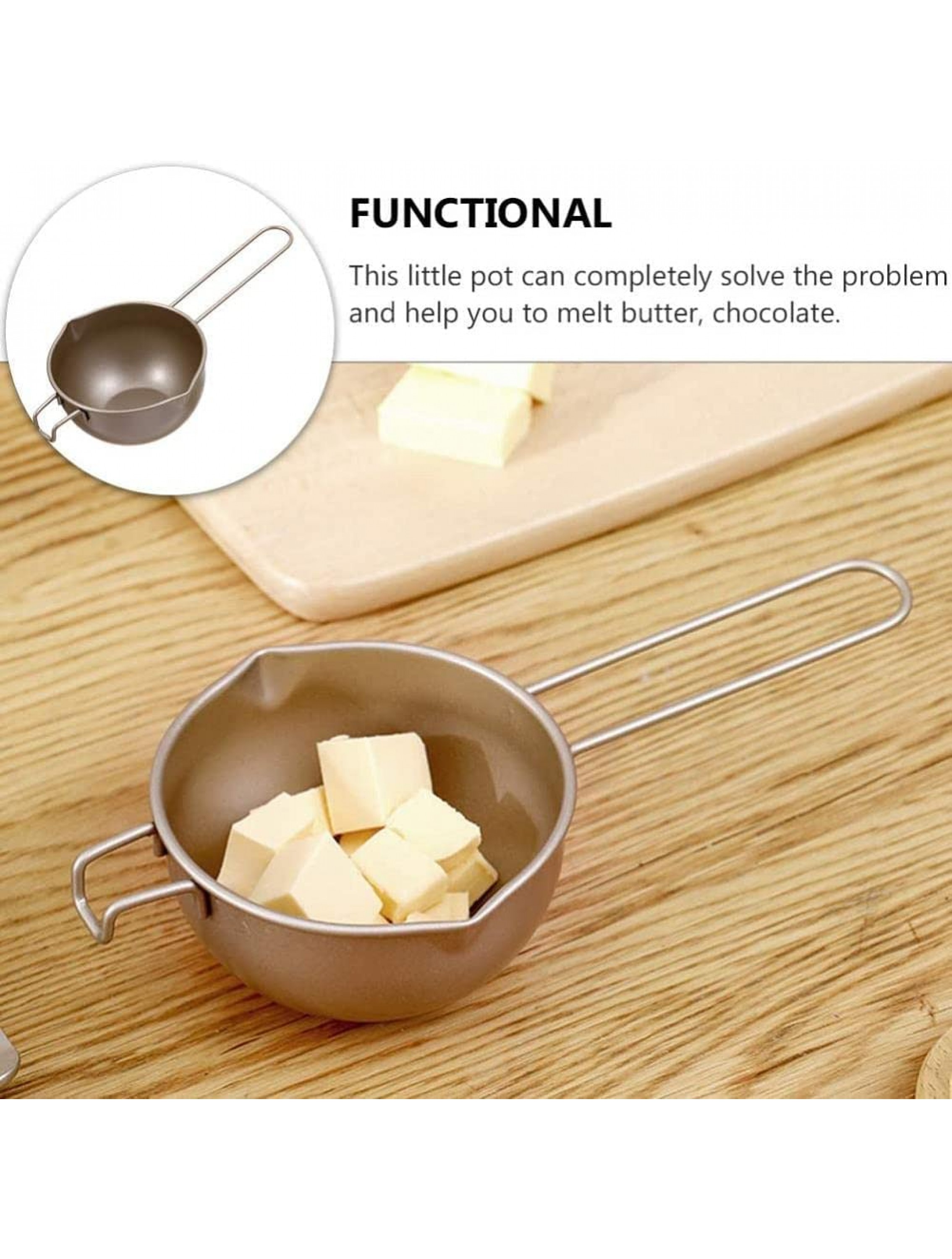 Butter Warmer Stainless Steel Measuring Pan Scoop Chocolate Pot Home DIY Baking Tool for Melting Chocolate Candy Butter Candle Cheese - BLPKVIR16