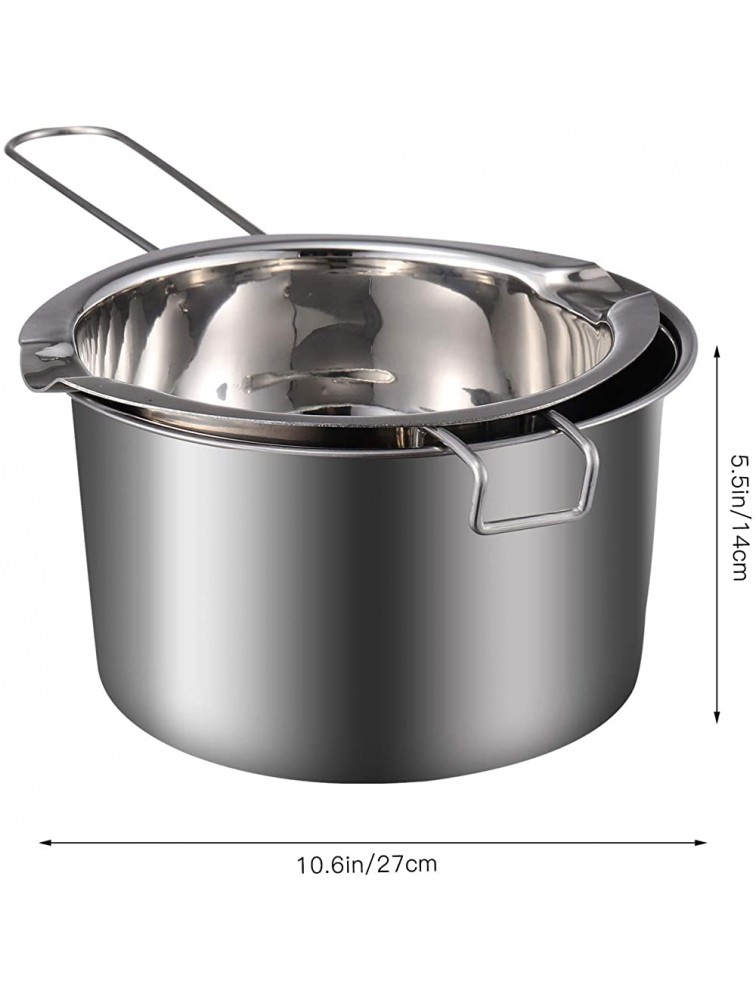 Cabilock Melting Pot Stainless Steel Double Boiler Pot Butter Warmer Milk Boiling Pot with Lid Saucepan Metal Baking Pan for Chocolate Cheese Caramel Candy Candle Wax Making - B2KD23RQB