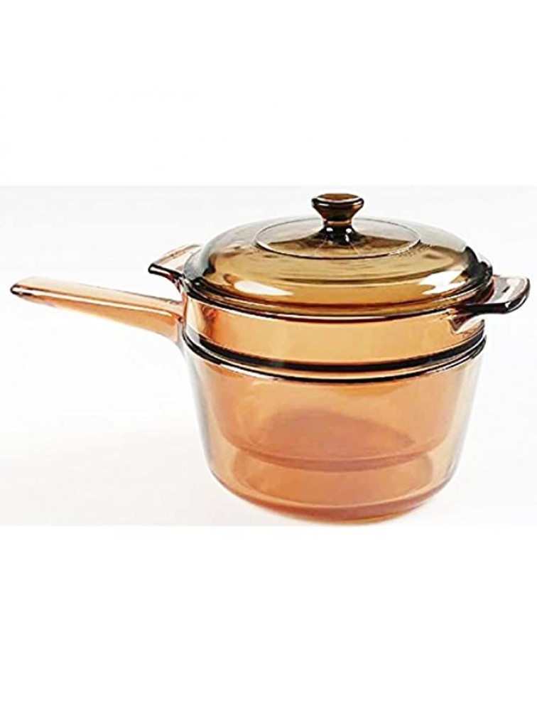 Corning Visions 1.5 Quart Double Boiler with Lid Amber Cook Pot - BRY17VSZW