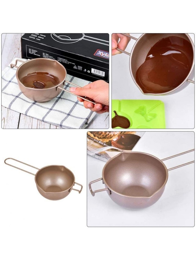 Double Boiler Pot Carbon Steel Butter Melt Bowl Chocolate Candy Warmer Pot for Melting Chocolate Caramel Butter Candle Making - BX6XGDP65