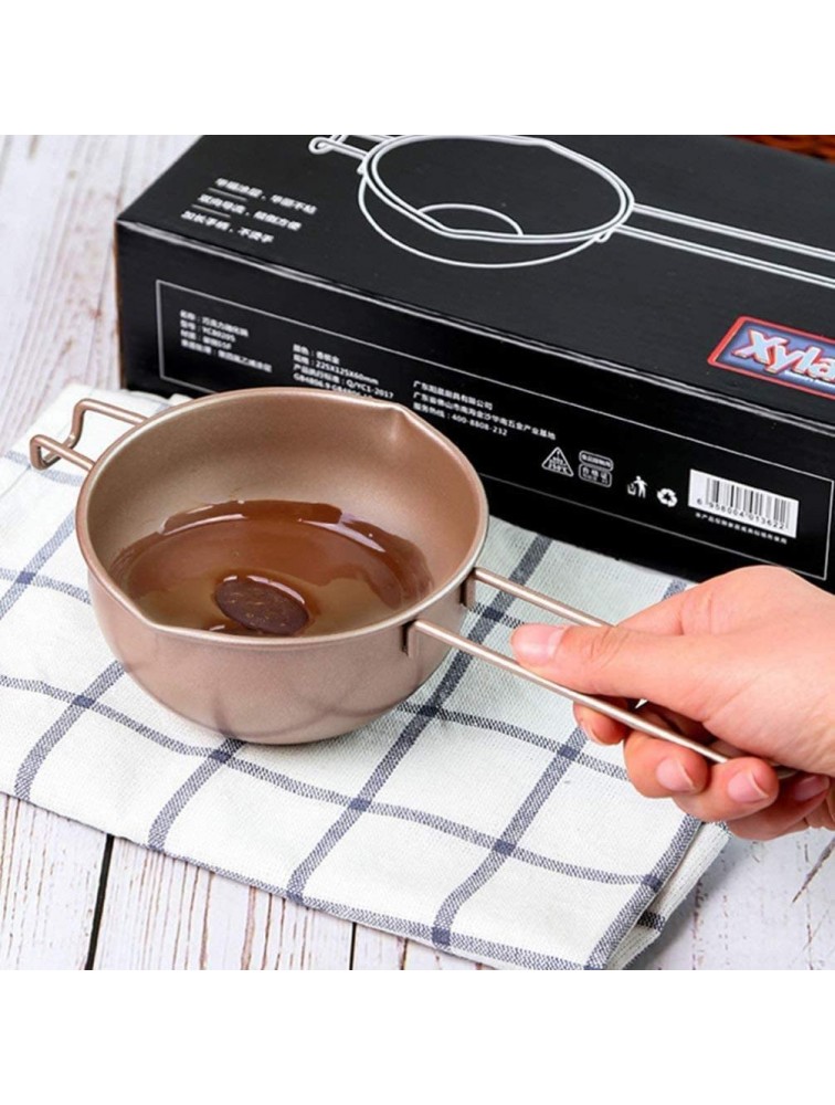 Double Boiler Pot Carbon Steel Butter Melt Bowl Chocolate Candy Warmer Pot for Melting Chocolate Caramel Butter Candle Making - BX6XGDP65