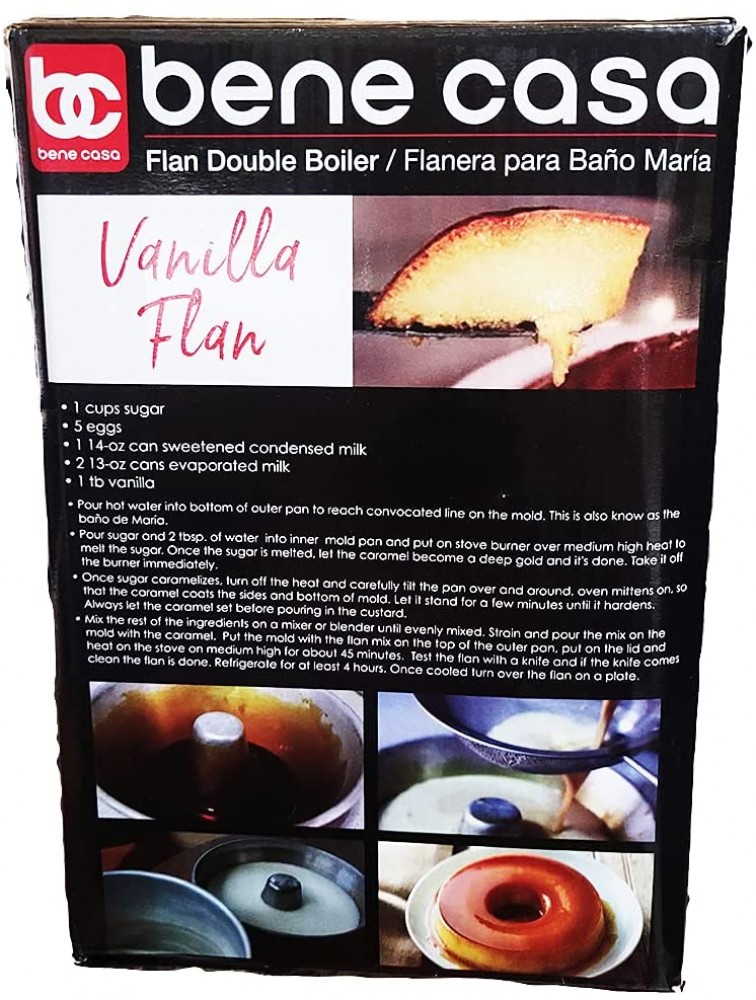Flan Mold Double Boiler Molde para Flan - B0FZMHA1J