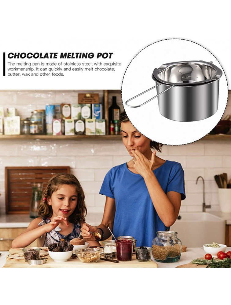 GLEAVI 1Set Double Boiler Pot Stainless Steel Melting Pot Chocolate Candy Butter Candle Making Pots Boiling Water Pot Cookware Accessories 400ml - B8MHU19DN