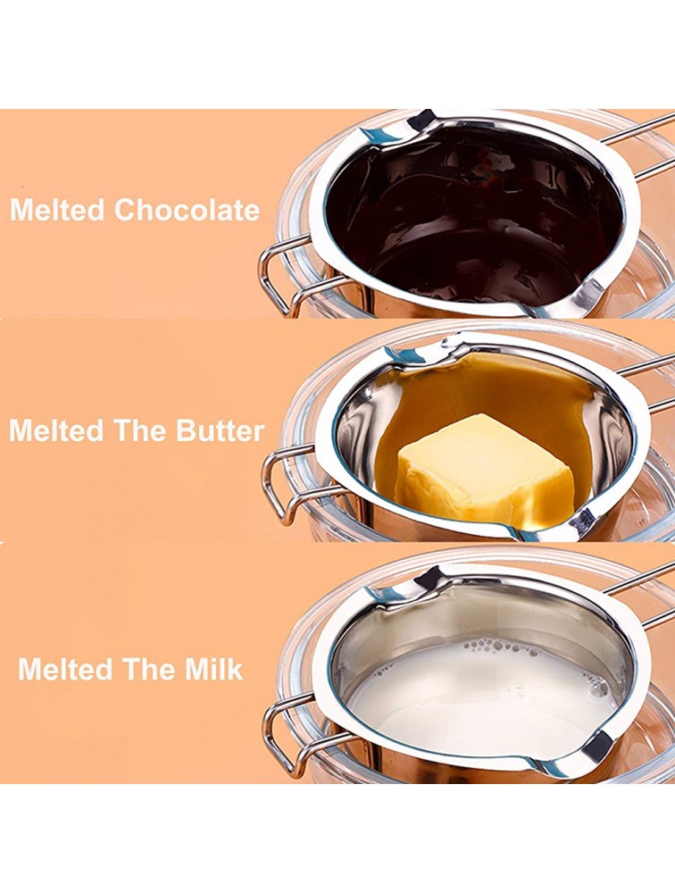 Melting Pot 1000ML Stainless Steel Double Boiler Pot with Heat Resistant Handle COHOOP 304 18 8 Large Baking Tools for Melting Chocolate Butter Candy and Candle 1000ml 33oz - BVM180EW0
