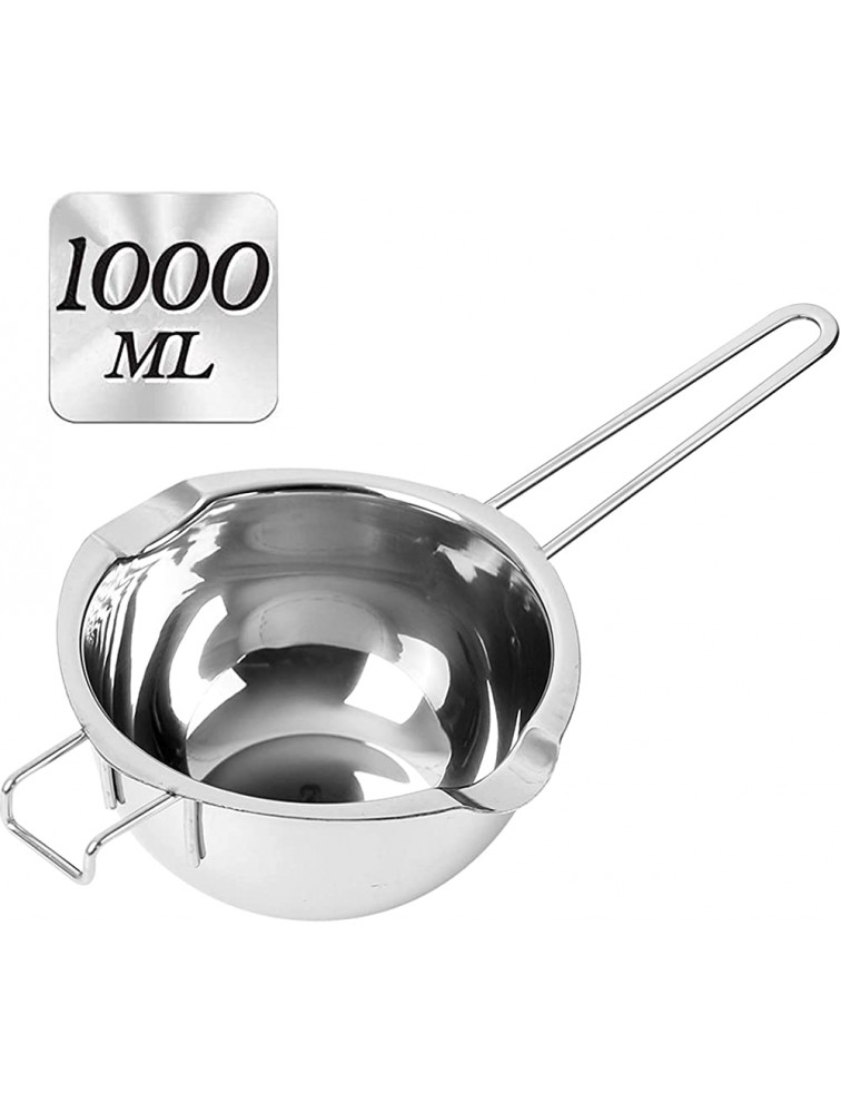 Melting Pot 1000ML Stainless Steel Double Boiler Pot with Heat Resistant Handle COHOOP 304 18 8 Large Baking Tools for Melting Chocolate Butter Candy and Candle 1000ml 33oz - BVM180EW0