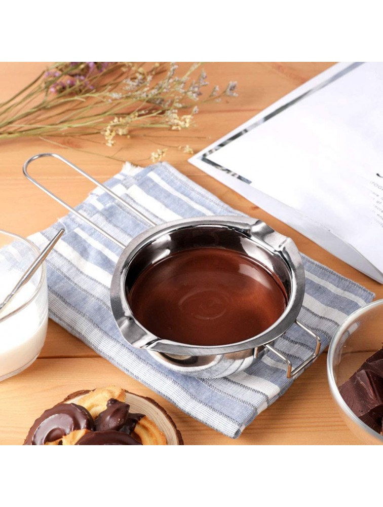 [New Upgrade] Stainless Steel Double Boiler Pot 600ML for Melting Chocolate Butter and Candle Making 18 8 Steel Universal Insert - BK2VVQ01E