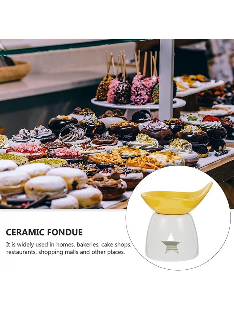 Porcelain Butter Warmer Ceramic Cheese Melting Pot Tea Light Stove Chocolate Fondue for Home Kitchen Chocolate Candy DIY Wax Candle Butter Making - BNH4OS5JB