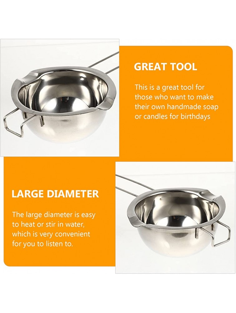SOLUSTRE Double Boiler Pot Stainless Steel Melting Pot Butter Warmer Melt Bowl for Melting Soap Wax Candle Cheese Candy - BTUGFMIDF