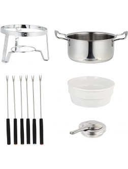 Stainless Steel Boiler Pot Accessories Set with Marshmallow Roasting Sticks Ceramic Pot Melting Chocolate Pot for Chocolate Candy Butter Cheese and Candle Making - BU7INLALJ