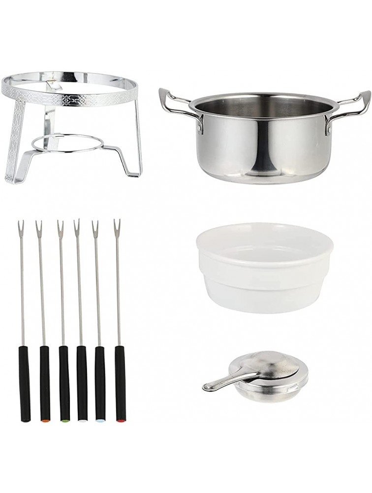 Stainless Steel Boiler Pot Accessories Set with Marshmallow Roasting Sticks Ceramic Pot Melting Chocolate Pot for Chocolate Candy Butter Cheese and Candle Making - BU7INLALJ