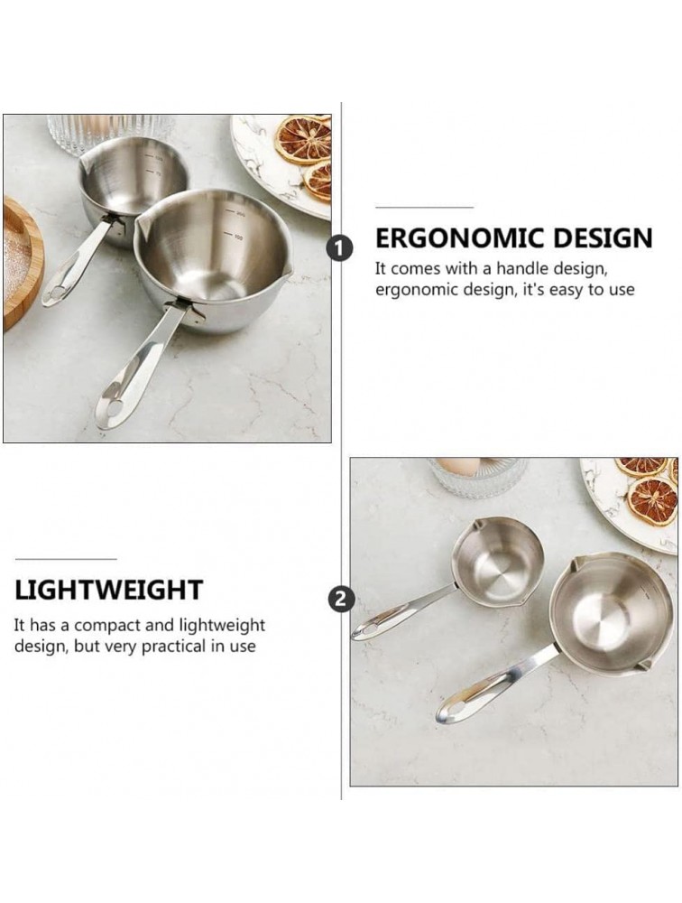 Stainless Steel Chocolate Melting Pot: Boiler Pot Butter Melting Pot 120ml Measuring Cup Candle Making Pot with Handle for Melting Chocolate Candy and Candle Making - B2MU1E9VH