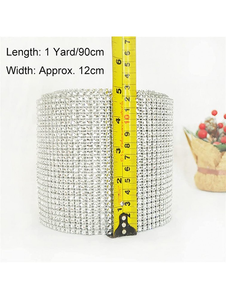 SuperWeei 1Roll 24 Rows Silver Color Crystal Diamond Mesh Rhinestone Ribbon for Birthday Wedding Cake Wrap Crystal Tulle Color : H Size : Free - BT2Y8TCJS