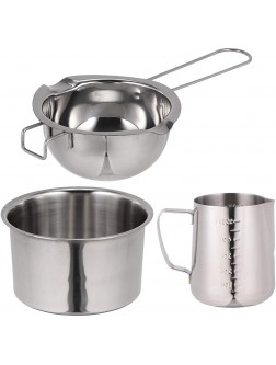 UPKOCH 1 Set Stainless Steel Cheese Melting Pot with Outer Pot Measuring Cup Double Boiler Pot for Melting Chocolate Butter Soap Wax and Candy - BD6E63V76
