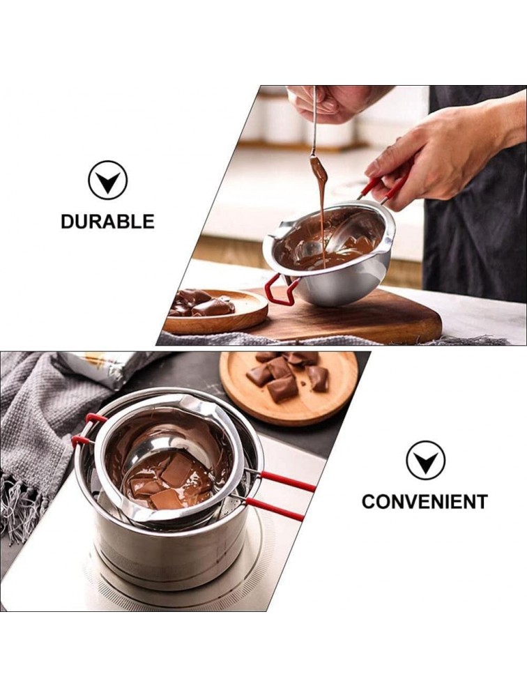 Wax Chocolate Soap Candy Heating Boiler Melting Pot with Metal Mixing Spoon Stainless Steel Pot for Butter Chocolate Candy Cheese Caramel Candle Pot - BYCOAQXD2
