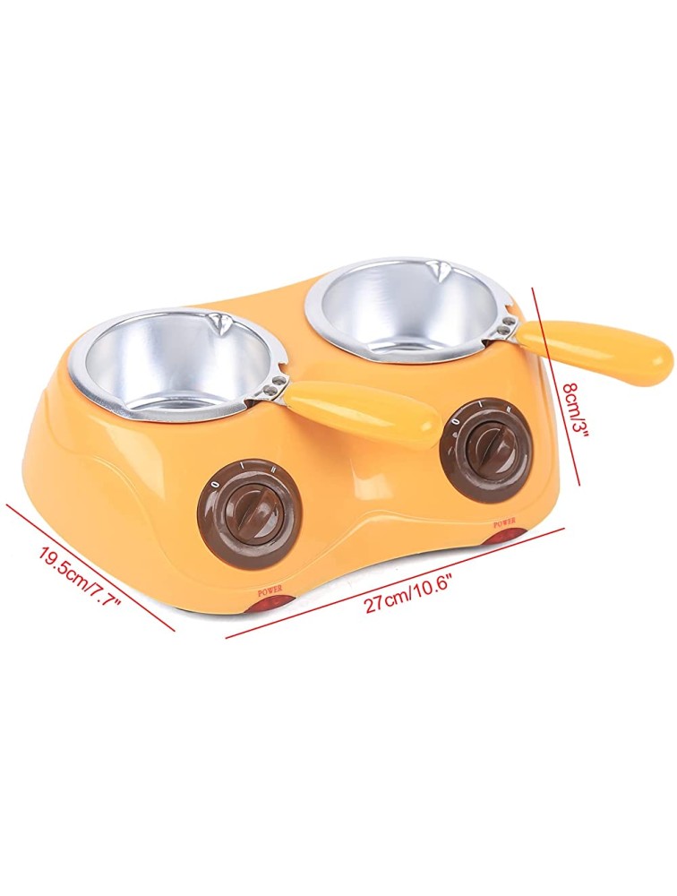 YIPONYT Chocolate Melting Double-pot Chocolate Melting Warming Fondue Set Electric Choco Melt pot Stainless Steel Plastic Home Candy Chocolate Making for Melts Chocolate Candy Butter Cheese Yellow - BEONBV97F