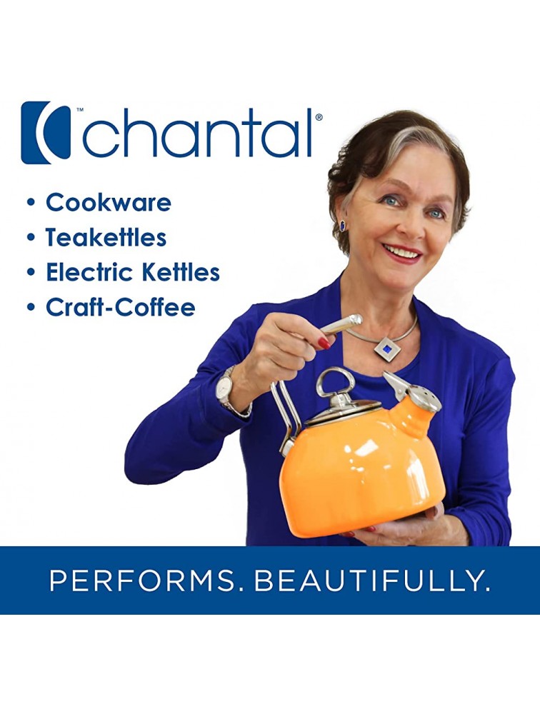 Chantal Vintage Enamel on Steel Whistling Teakettle 1.7 quart Marigold - BW3HOK8SR