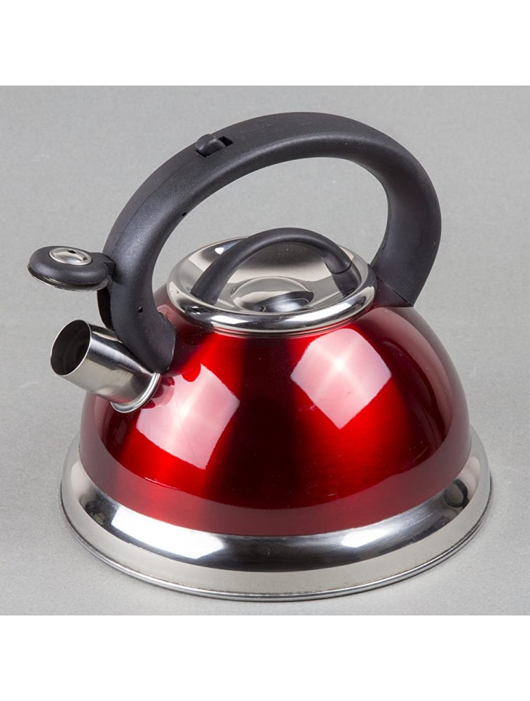 Creative Home Alexa 3.0 Quart Stainless Steel Whistling Tea Kettle with Aluminum Capsulated Bottom for Even Heat Distribution Metallic Cranberry - BTKPQISLU