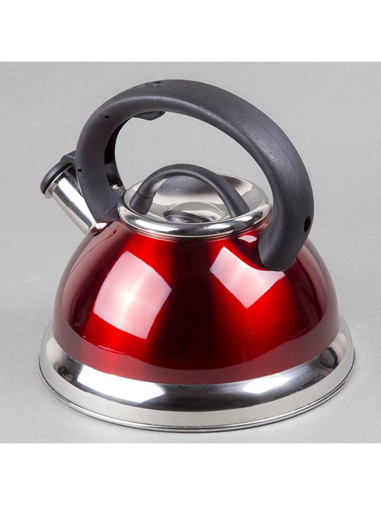 Creative Home Alexa 3.0 Quart Stainless Steel Whistling Tea Kettle with Aluminum Capsulated Bottom for Even Heat Distribution Metallic Cranberry - BTKPQISLU
