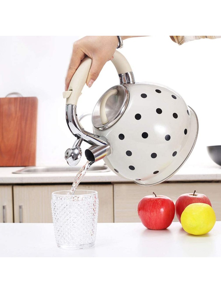 DOITOOL Stove Top Whistling Tea Kettle Stainless Steel Teapot with Cool Touch Ergonomic Handle 3. 5L Polka Dot Style - B6Z5GLHEL