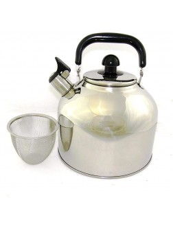 Stainless Steel Whistling Tea Kettle Large 7 Quart Teapot with Mesh Infuser 6.3 Liter Hot Water Pot Removable Lid Covered Handle Big Teapot For Making Fresh Brewed Iced Tea or Coffee Loud Whistle - BS1DIJHU1