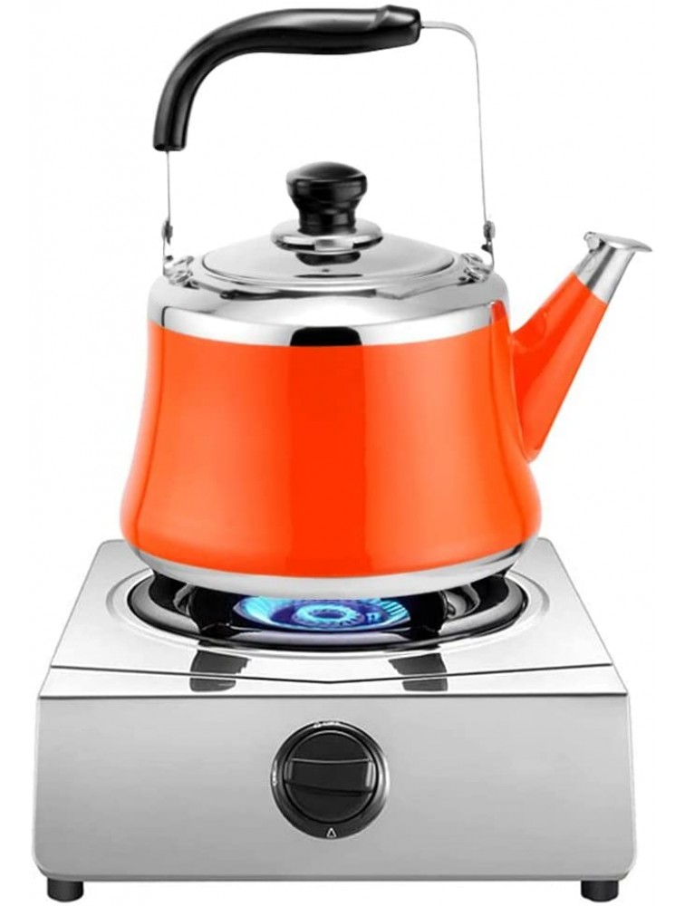 TailVeil Tea Kettle Tea Kettle Stovetop Teapot 304 Stainless Steel Tea Pots for Stove Top Anti-Hot Handle,with removable tea basketSuitable for All Heat Source Orange 2.11 Quart - BF5BBFYB4