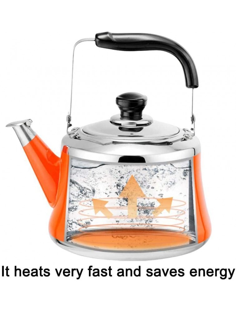 TailVeil Tea Kettle Tea Kettle Stovetop Teapot 304 Stainless Steel Tea Pots for Stove Top Anti-Hot Handle,with removable tea basketSuitable for All Heat Source Orange 2.11 Quart - BF5BBFYB4