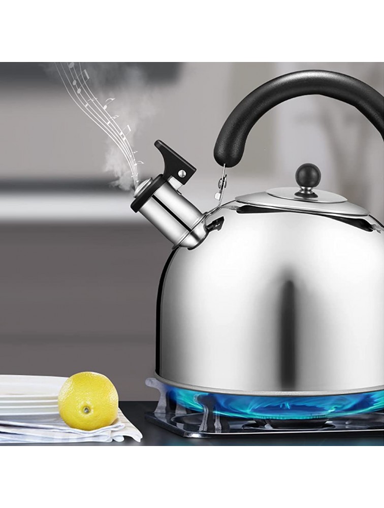 Tea kettle 3.17 Qt 3L Stainless Steel Tea Kettle Stovetop Whistling Teapot Stainless Steel Tea Pot with Anti-Hot Handle and Anti-slip Suitable for All Heat Sources - BBZ040VO0