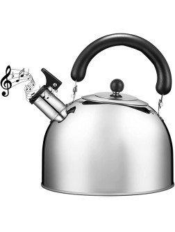 Tea kettle 3.17 Qt  3L Stainless Steel Tea Kettle Stovetop Whistling Teapot Stainless Steel Tea Pot with Anti-Hot Handle and Anti-slip Suitable for All Heat Sources - BBZ040VO0