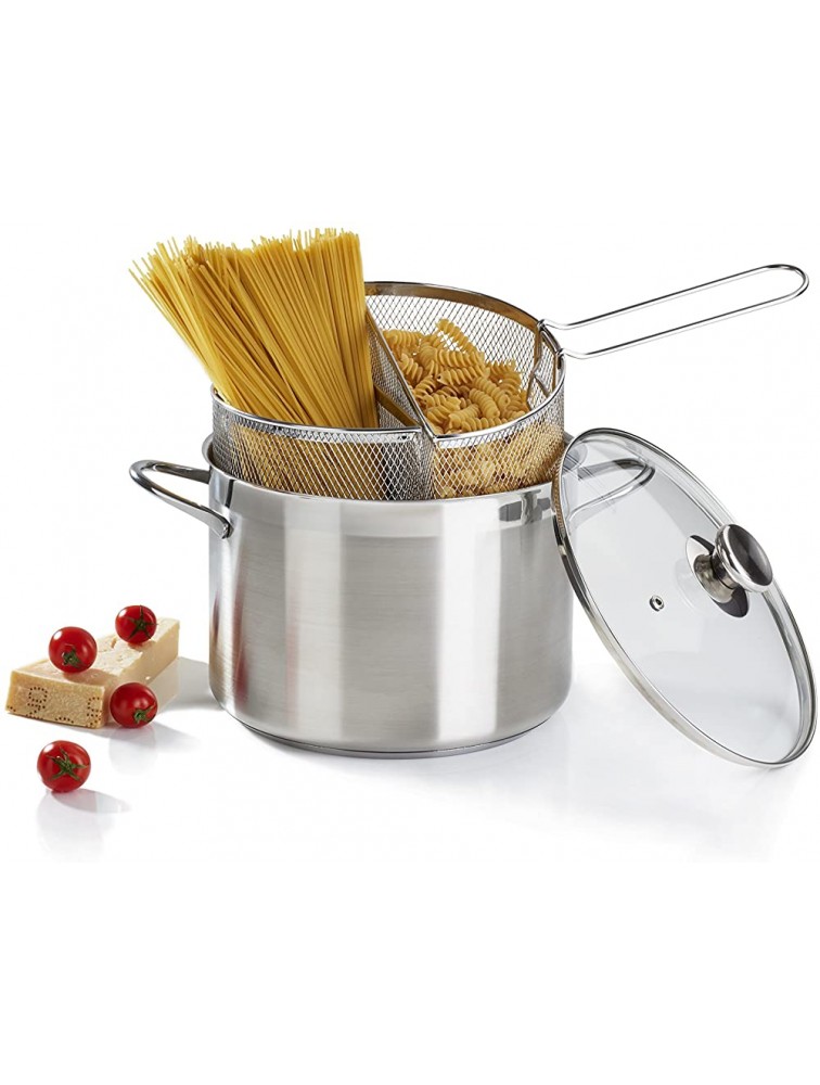 Barazzoni – Spaghetti Pot with Double Basket 24 cm Diameter 18 10 Stainless Steel Made in Italy - B83OPRJ0S