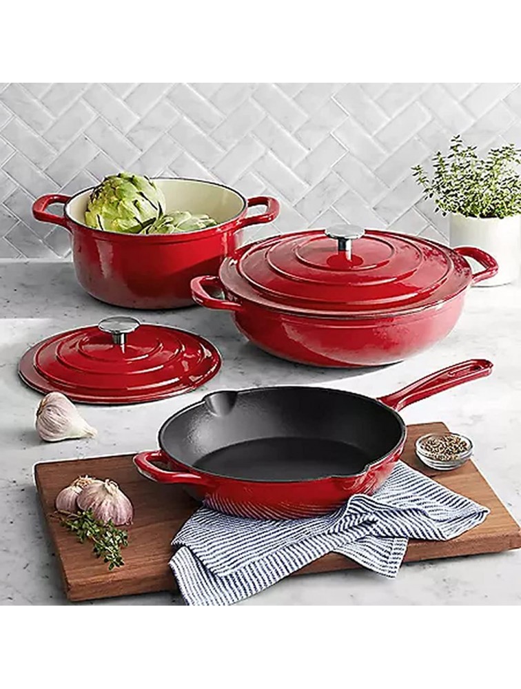 Cooking pots and pans without seasoning Red color - BK1W51J0E