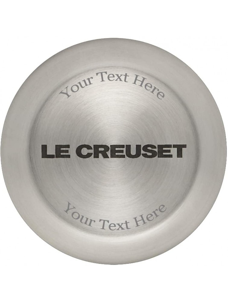 Le Creuset 3 1 2 Qt. Signature Braiser w Engraved Personalized Stainless Steel Knob Meringue - BS110YNE5