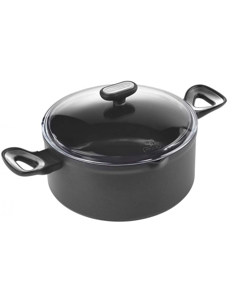 Pyrex Origin+ Healthy Non-Stick Cooking Pot Suitable for All Heat Sources Including Induction Aluminium Quartz Grey 6 Litre - BESZV02P7