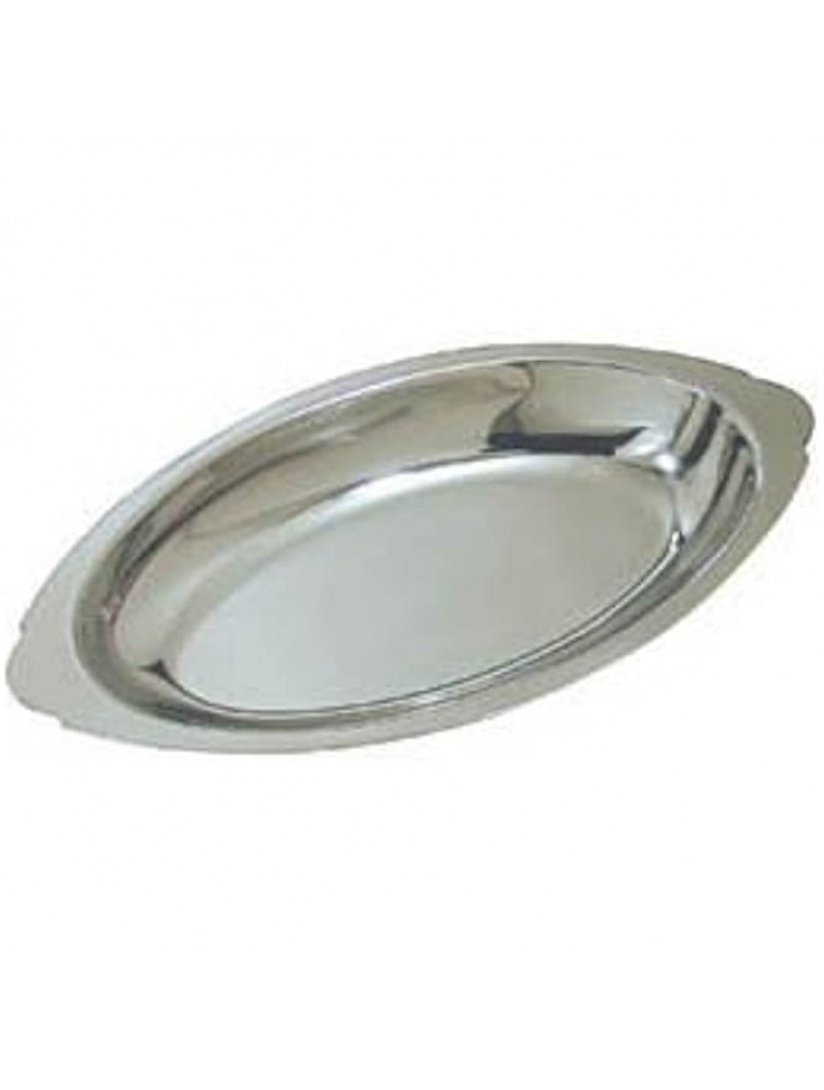 15 oz. Ounce Stainless Steel Oval Au Gratin Serving Dish Pan Platter Set of 2 - B9JHW6JZP