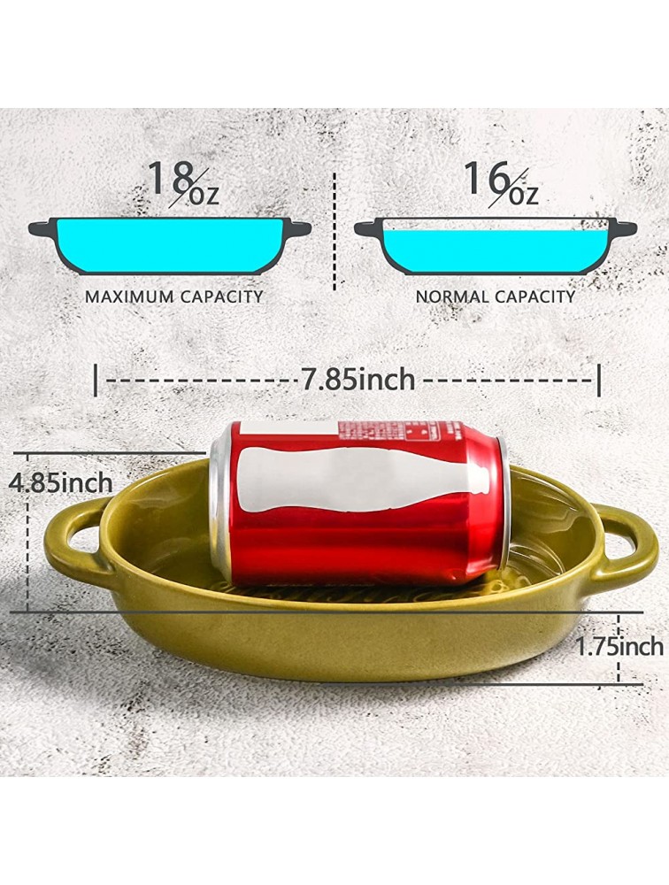 Artena 18oz Solid Baking Dishes for Oven Set of 4,Olive Green Oval Casserole baking Dish Set Ultra-fine Ceramic Bakeware Small lasagna pan,Au gratin pans,Serving Dishes in 7.65x4.85x1.75 inch - BVYPXICM8