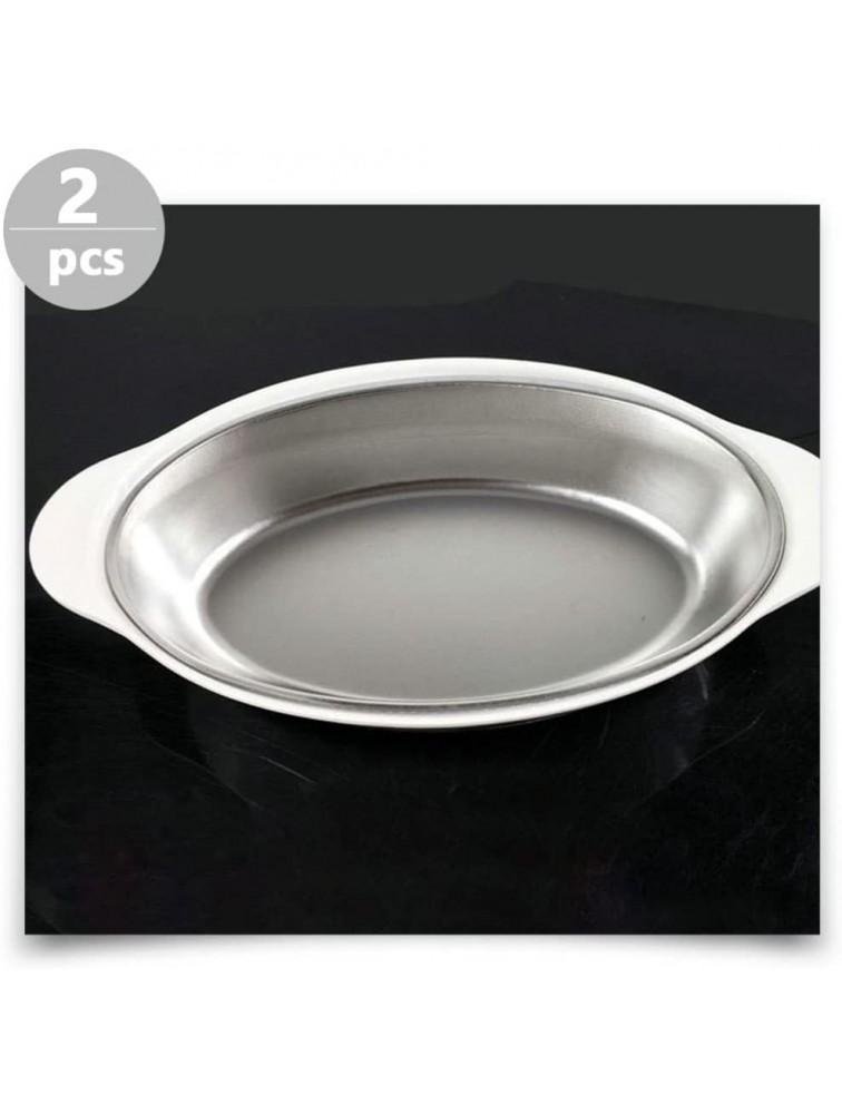 Cabilock Baking Pan Oval Gratin Dish: Serving Dish Pan Platter for Kitchen Cooking Serving Bakeware with Double Handle 1 Set - BFZRLN6CC