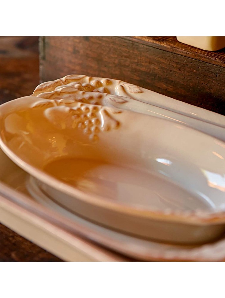 Casafina Madeira Harvest collection Stoneware Serveware Oval gratin vanilla crème 10'' - BQHZRJ8AV