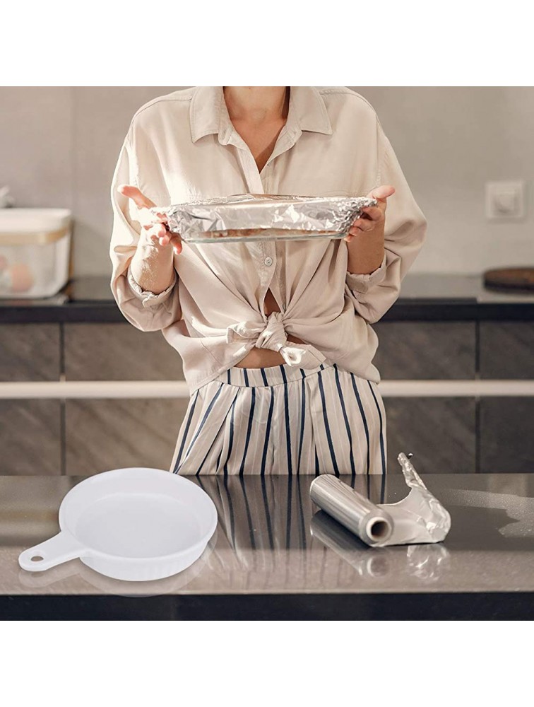 DOITOOL1Pc Ceramic Tableware Round Baking Pan Delicate Ovenware with Single Handle Food Container for Home Kitchen Restaurant White - BC5HN8BKN